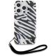 2. Karl Lagerfeld IML Zebra Pattern & Cord case for iPhone 15 Pro Max - black
