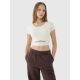 Women's crop top plain t-shirt 4F 4FRSS25TTSHF2695-11S