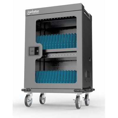 Manhattan 102353 Mobile Device Cabinet, Mobile Device Management Cart, Grey