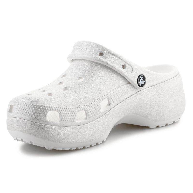 4. Crocs Classic Platform Glitter Clog W 207241-0WV Chalk