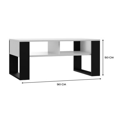 3. Coffee table MODERN 2P 90x58xH50 white/black