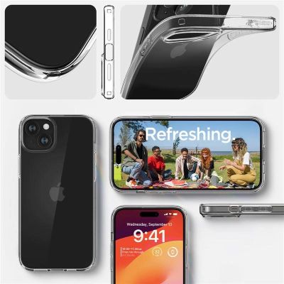 7. Spigen Crystal Flex Case for iPhone 15 Plus - Clear