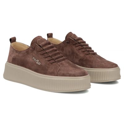 4. Women's leather suede sneakers brown Filippo DP8343