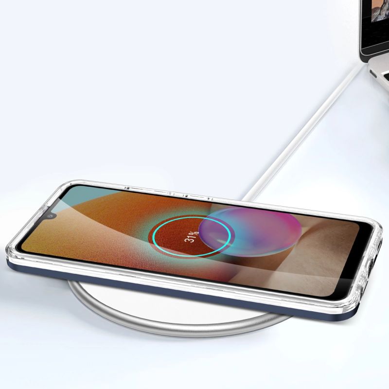 7. Clear 3in1 Case for Samsung Galaxy A32 5G Frame Gel Cover Blue