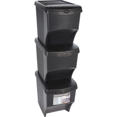 GARBAGE BINS 22 L SET 3 PCS ANTHRACITE