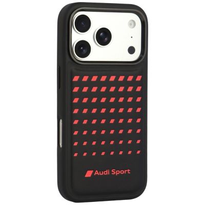 2. Audi Sport Synthetic Leather MagSafe Case for iPhone 18 Pro / 17 Pro - Black