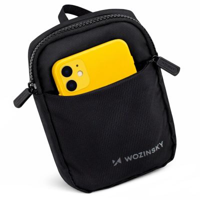 5. Wozinsky WMS-W1 Unisex Mini Shoulder Bag Waterproof Dual-Compartment for Phone - Black