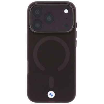 3. BMW Sign Frosted IML & Metal Logo MagSafe Case for iPhone 18 Pro Max / 17 Pro Max - Burgundy