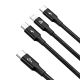 2. Baseus Rapid Series 3in1 USB-C - USB-C / Lightning / micro USB cable 20W PD 1.5m - black