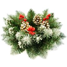 LARGE DIAMOND WREATH WITH ROWAN BERRIES AND PINE CONES SASKA GARDEN