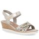 Women's gold leather wedge sandals Remonte R6266-90