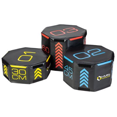 2. Set of three HMS Premium octagonal plyometric boxes PYOBS01