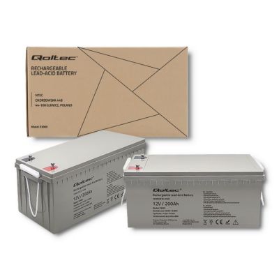 7. QOLTEC AGM BATTERY 12V | 200AH | MAX.3000A