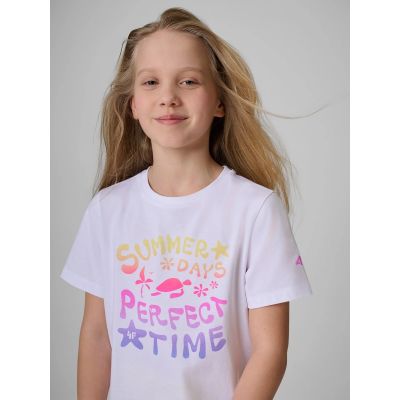3. Girls' cotton T-shirt 4F 4FJRSS26TTSHF3913-10S