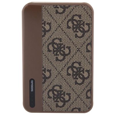 4. Guess Powerbank 15W GUPB5LP4GEGW 5000mAh brown/brown 4G Leather Metal Logo