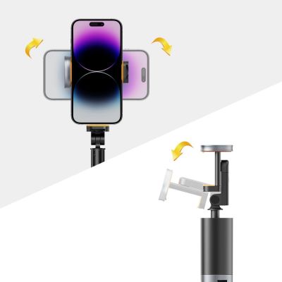4. Tech-Protect L08S Bluetooth Selfie Stick with Remote Control, Tripod up to 141cm - Black