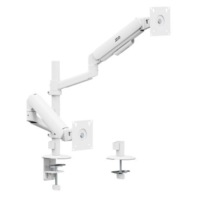 4. ERGO OFFICE MOUNT FOR 2 MONITORS, GAS SPRING, 17"-32", 1-10KG, MATTE WHITE ER-692 W
