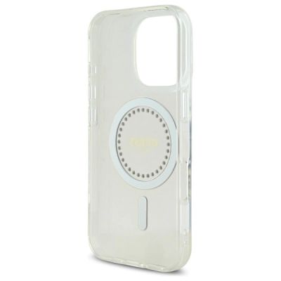 7. Guess IML Rhinestones MagSafe Case for iPhone 16 Pro - White