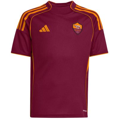 9. adidas AS Roma 25/26 Home burgundy kids' jersey JX2613