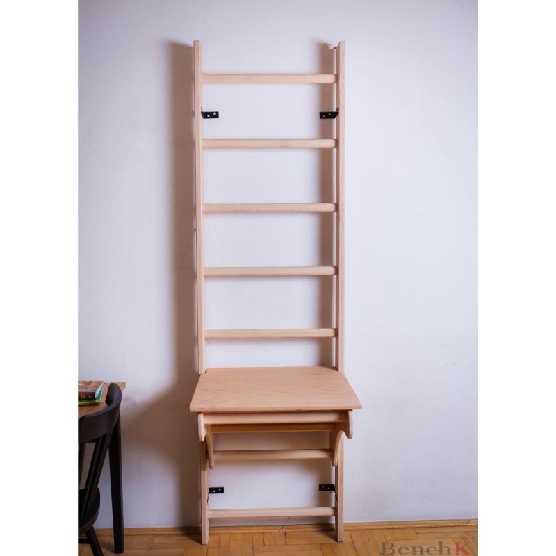 30. WOODEN PULL-UP LADDER WITH DESK BENCHK 112