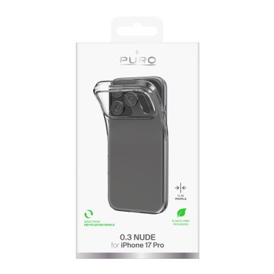 2. Puro 0.3 Nude Ultra-Slim TPU Case for iPhone 17 Pro - Transparent
