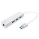 8. HUB 3-port USB 3.0 SuperSpeed with LANGigabit LAN adapter, aluminum