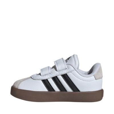 11. Adidas VL Court 3.0 Skateboarding Shoes for Kids White and Gray ID9157