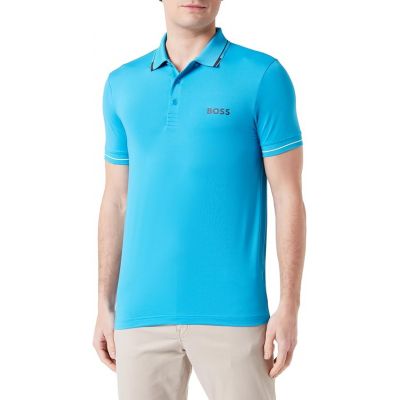 2. BOSS Paul Pro Men's Turquoise/Aqua Slim Fit Polo Shirt (50506203-442)