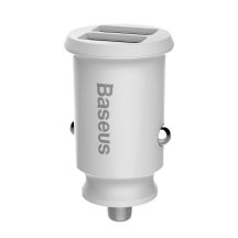 Baseus Grain Car Charger CCALL-ML02 mini charger 2x USB-A 3.1A - white
