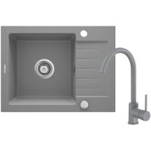 Granite sink with tap, 1-bowl, with drainer ZQZAS11A 5907650876885