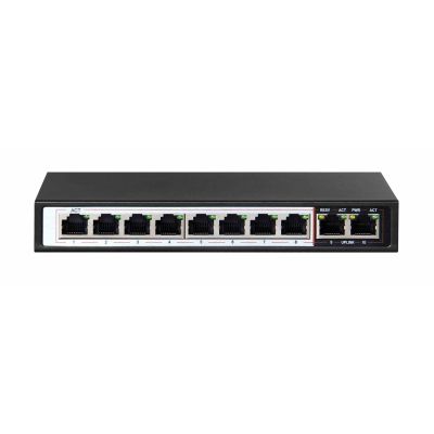 13. Extralink Switch PoE CERES 8x 100Mb/s PoE/PoE+, 2x RJ45 Uplink 100Mb/s, 96W