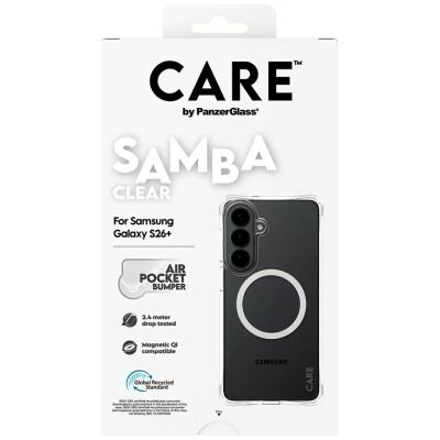 6. CARE by PanzerGlass Samba Transparent Qi Case for Samsung Galaxy S26+ - Transparent