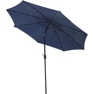 22. GARDEN UMBRELLA WITH LED LIGHTING 300CM NAVY BLUE
