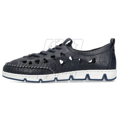 5. Leather openwork shoes Rieker W RKR652, navy blue