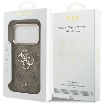 8. Guess 4G Big 4G Classic Logo Case for iPhone 17 Pro - Brown and Gold