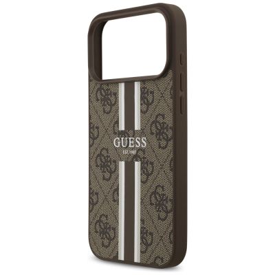 6. Guess 4G Printed Stripes MagSafe case for iPhone 17 Pro Max - brown