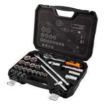 Zestaw kluczy nasadowych 1/2", 25 szt., satynowy