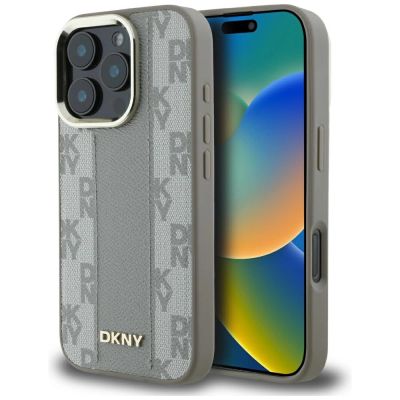 DKNY Checkered Pattern Magsafe iPhone 16 Pro Max Case - Beige