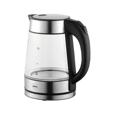 6. ELDOM GLASS CORDLESS KETTLE C420 KETTY 1850-2200W 1.7L NET FILTER ILLUMINATED TANK, HOT PLATE