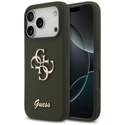 Guess Silicone Big 4G Script Case for iPhone 17 Pro - Green
