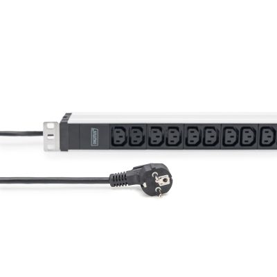 4. PDU 19" Rack power strip, 12x C13 sockets 16A/230 V, 2.0m, 1x unischuko plug, 16A, aluminum