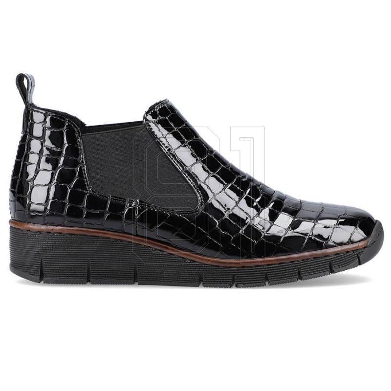 13. Rieker W R474 snakeskin leather ankle boots black