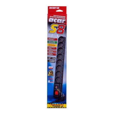 5. Acar S8 Power Strip (1.5 m; black)