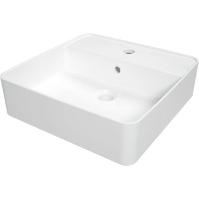 Ceramic countertop washbasin with space for a tap