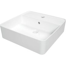 Ceramic countertop washbasin with space for a tap