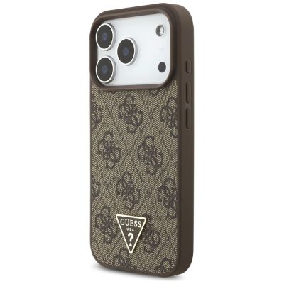 3. Guess 4G Strap Triangle Logo MagSafe case for iPhone 17 Pro - brown