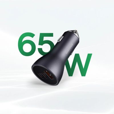 13. Baseus Golden Contactor Pro car charger USB-A + 2x USB-C 65W dark gray (CGJP010013)
