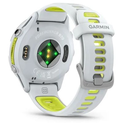 15. Garmin Forerunner 970 Whitestone/Amp Yellow Sports Watch