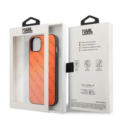 8. Karl Lagerfeld KLHCP13SPTLO iPhone 13 mini 5,4 "hardcase orange / orange Perforated Allover