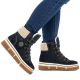 6. Rieker Y6347-14 Navy Blue Waterproof Leather Women's Ankle Boots